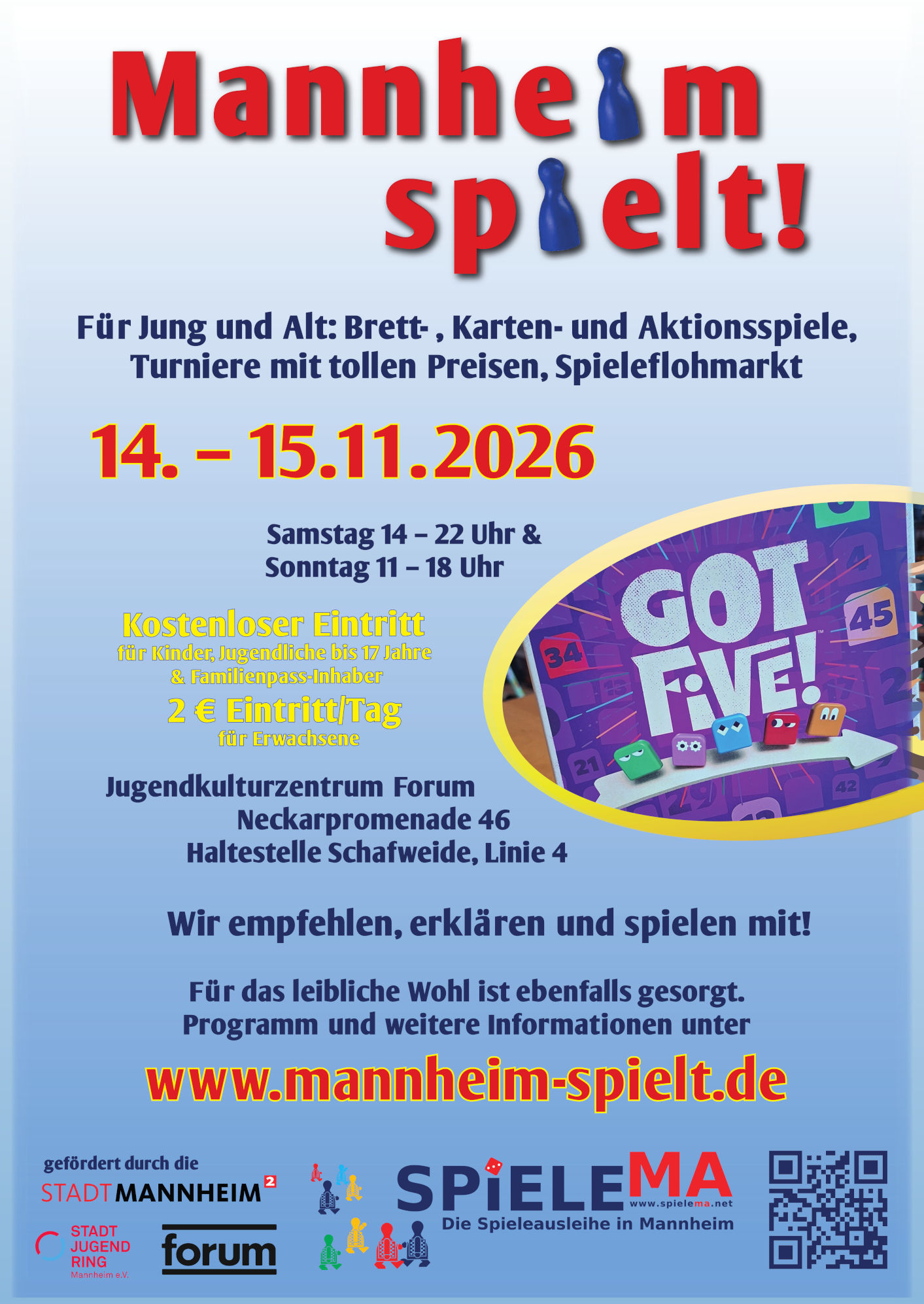 Mannheim spielt! 2026
14.11.2026 - 14-22 Uhr
15.11.2026 - 11-18 Uhr